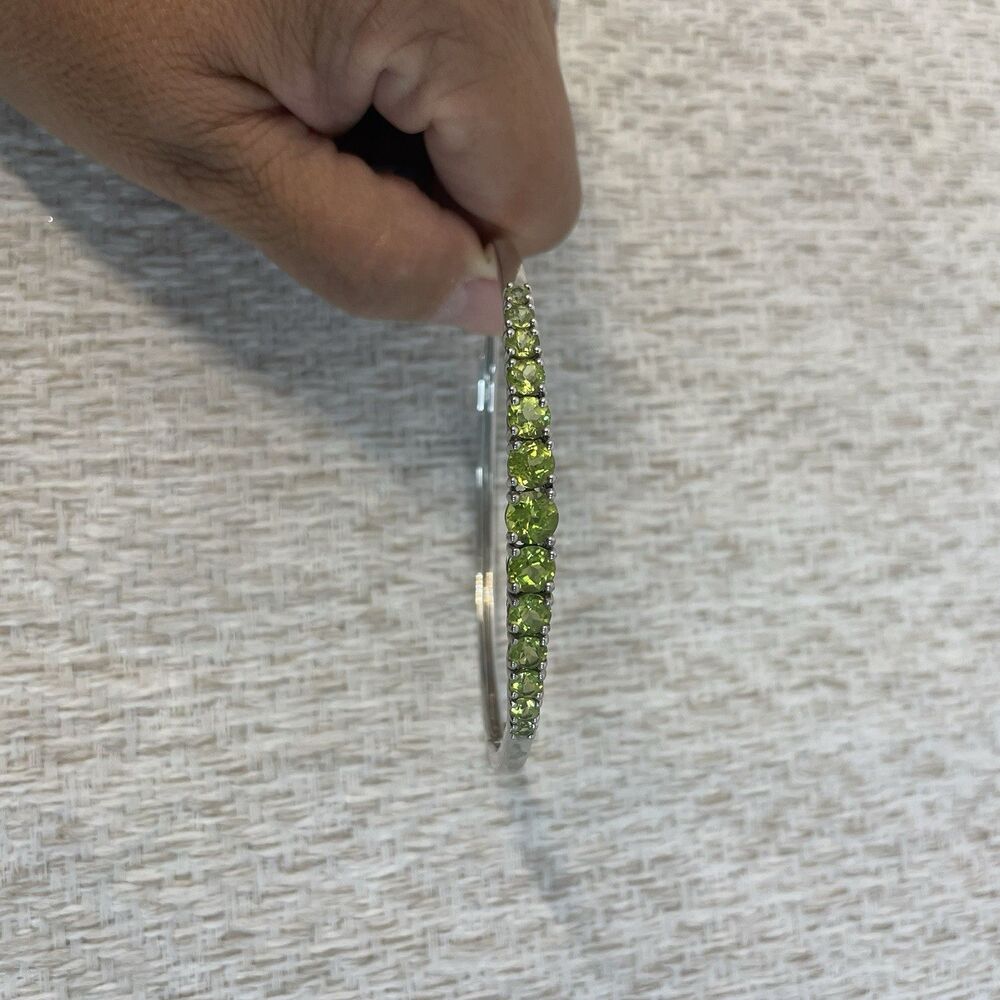 Sterling Silver 925 Womens Green Peridot Bracelet